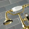 Kingston Brass AE107T7 Deck Mount Clawfoot Tub Faucet, Brushed Brass AE107T7